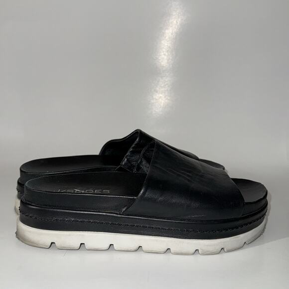 J/Slides Bibby black platform slip on leather sandals. Size 6.5 - Picture 8 of 8